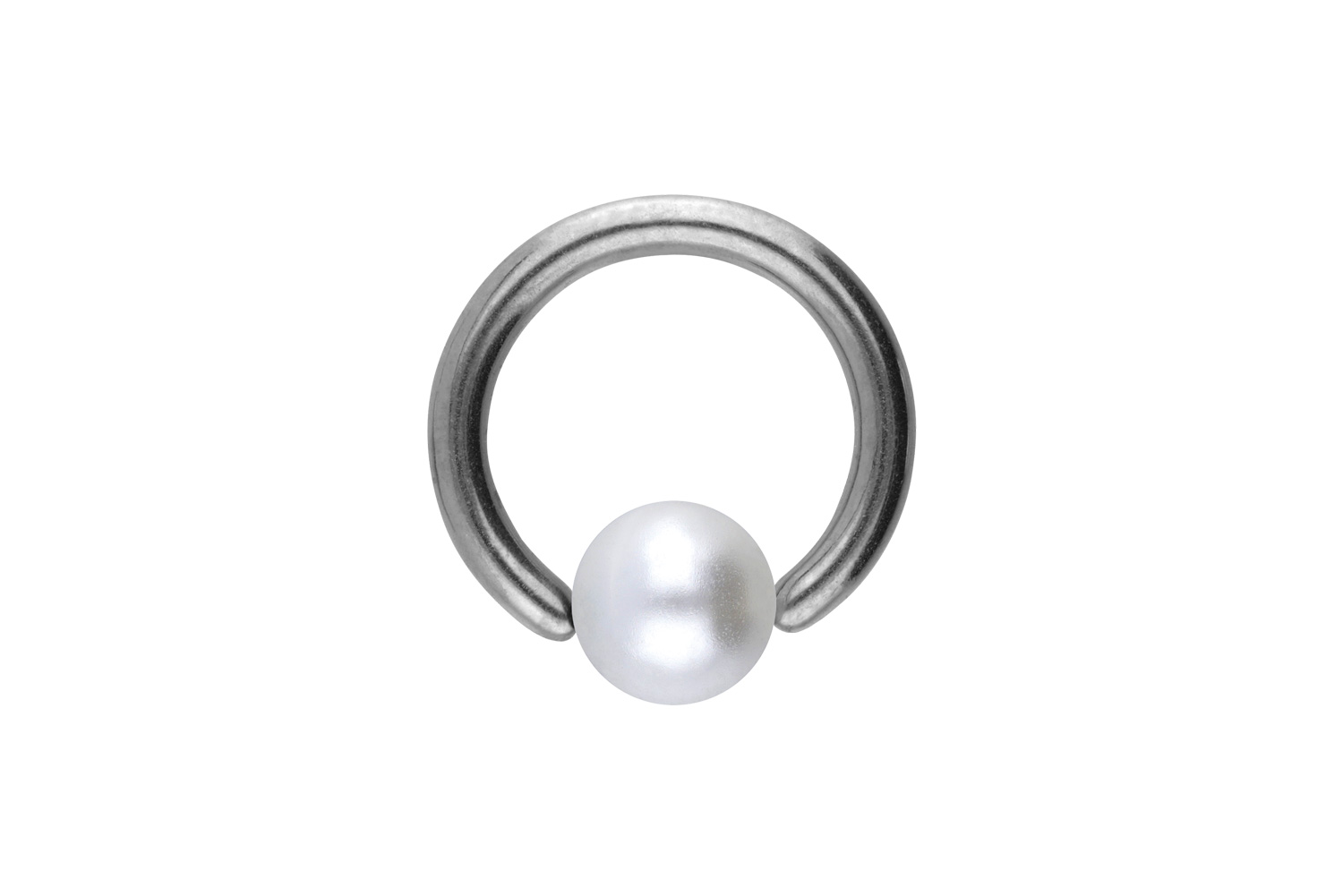 Titan Klemmkugelring Piercing SYNTHETISCHE PERLE